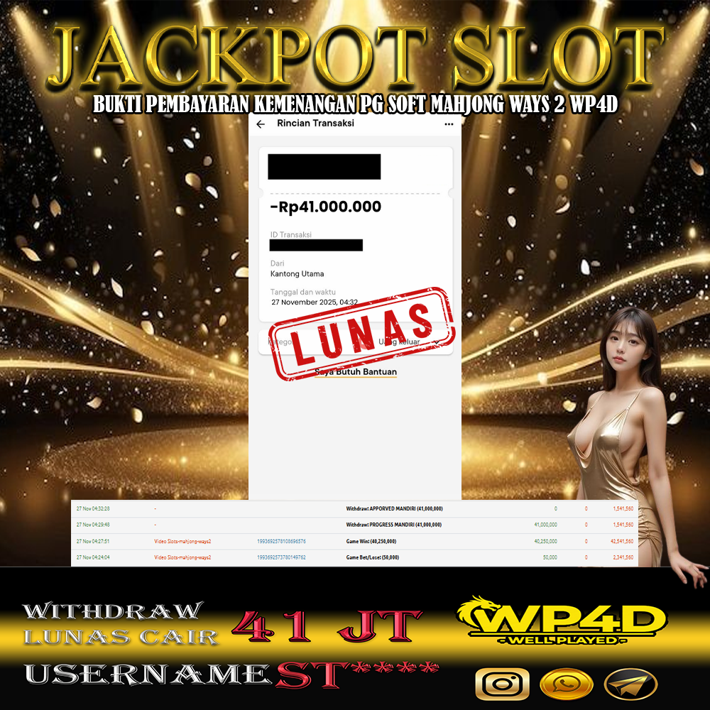 WP4D JACKPOT PG SOFT MAHJONG WAYS 2 Rp.41.000.000,- LUNAS