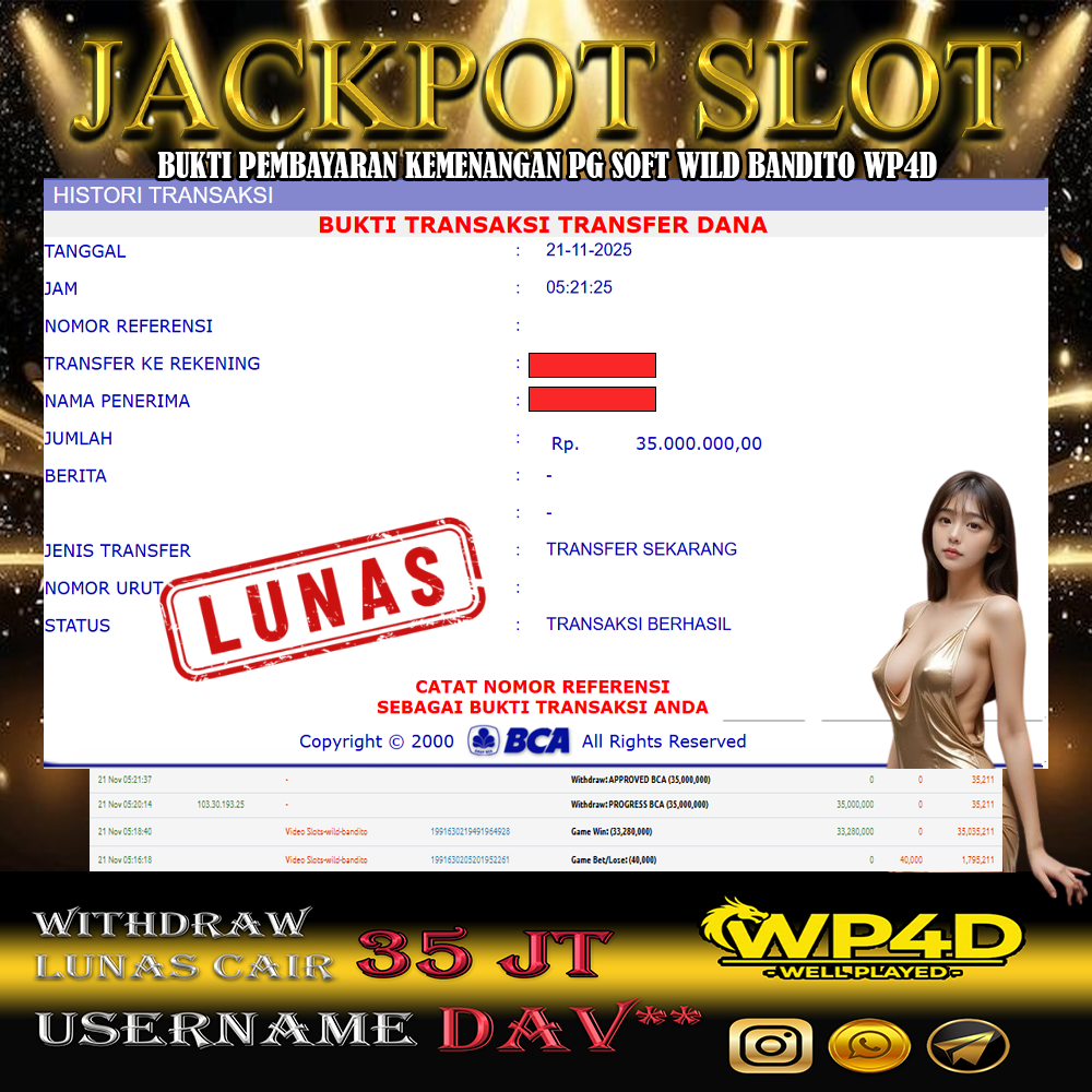 WP4D JACKPOT PG SOFT WILD BANDITO Rp.35.000.000,- LUNAS